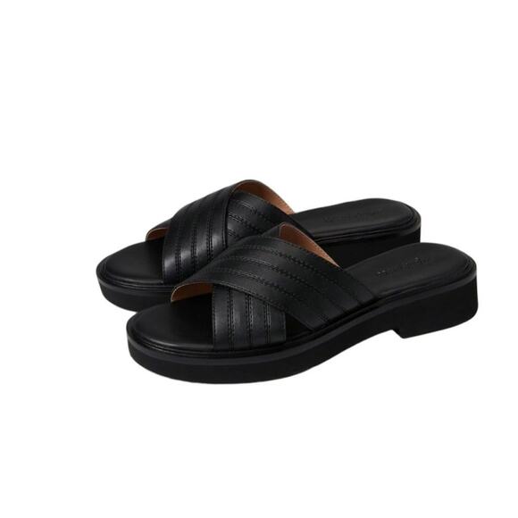Madewell Alina Platform Leather Slides Sandals size 9 - Picture 2 of 9